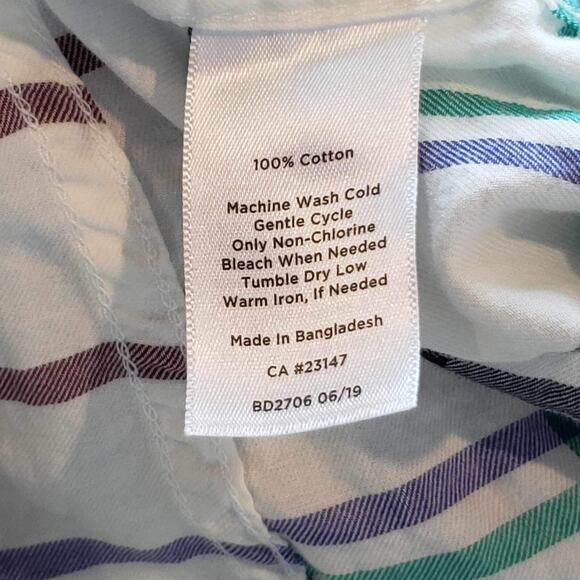 Talbots Shirt Button Up White Plaid Print LS Shirt Womens Plus Size 3X Cotton - Picture 6 of 9